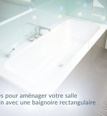 idées aménagement salle de bain avec baignoire rectangulaire
