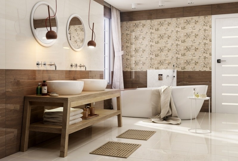 salle de bains brun clair cosy