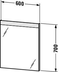 Badkamerspiegel Met Verlichting Duravit Met schakelaar 600x700mm Mat Wit