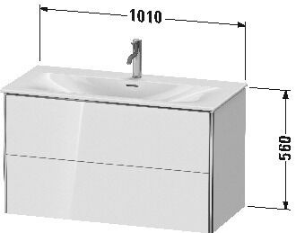 Meuble Pour Lavabo Encastrable suspendu Duravit XSquare pour 234410 Blanc brillant Laqué 1010 mm XS432508585