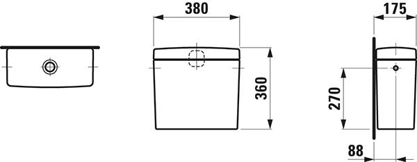 Duoblok Reservoir Laufen PRO 380x175mm Manhattan