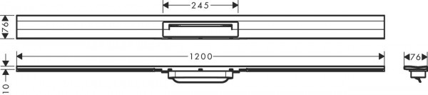 Douchegoot Hansgrohe RainDrain Flex 1200mm snijdbaar Geborsteld Zwart Chroom