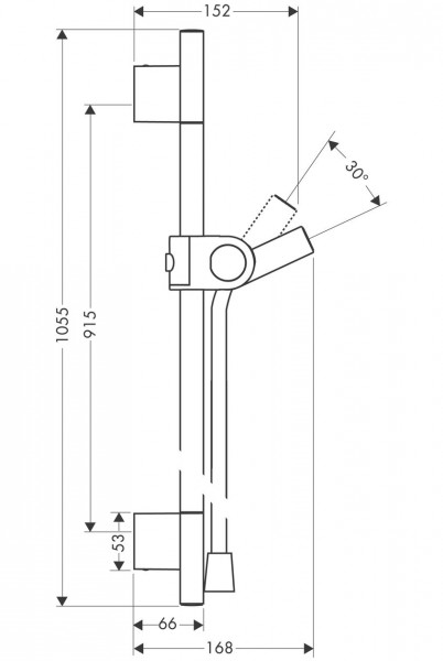 Axor Uno Douchestang 900mm