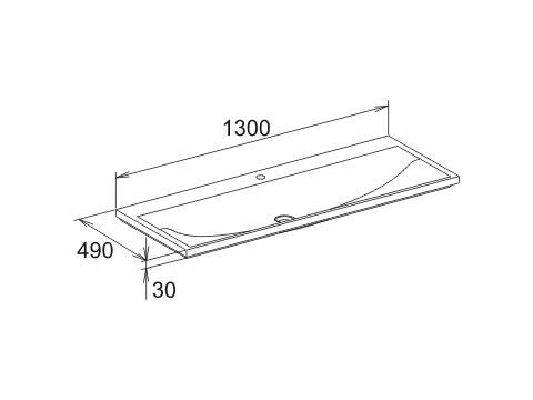 Keuco Meubelwastafel Royal Reflex 1300x30x490mm