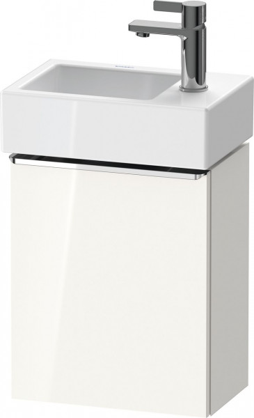 Meuble Lave-Mains Duravit D-Neo porte droite, poignée chromé 364mm Blanc brillant DE4218R10220000