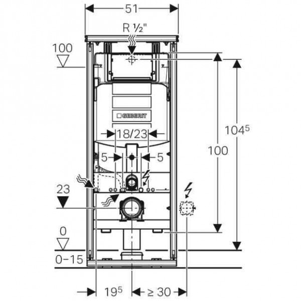 Geberit Inbouwreservoir DN 70 GIS