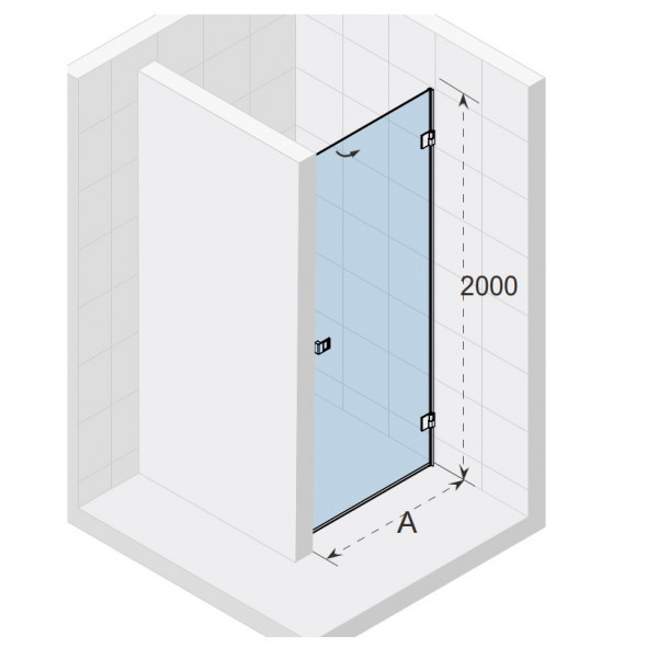 Douchedeur Draaibaar Riho Scandic NXT Rechtse versie 980x2000mm Chroom