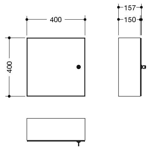 Hewi Zijkasten System M 40 - 400 x 400 x 157 mm