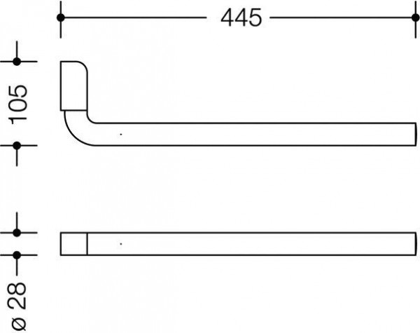 Hewi Handdoekenrek Serie 477 met één cilindrische arm