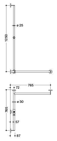 Hewi Badgreep System 900 met douchestang 900.35.33060