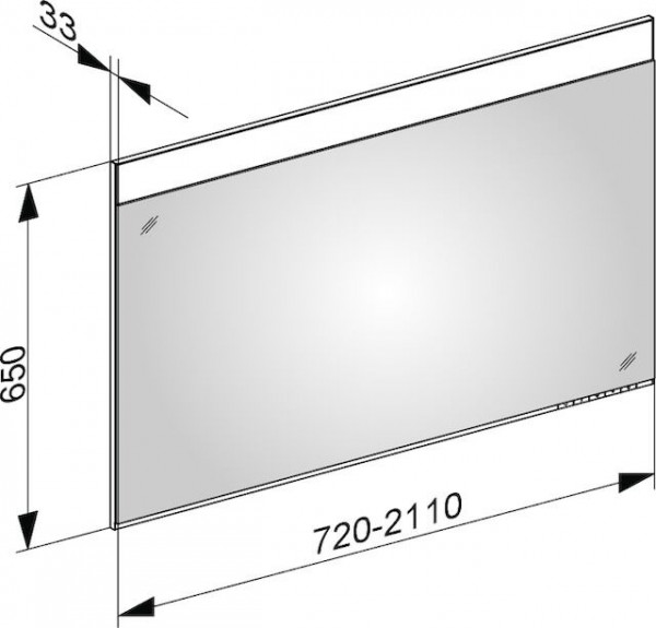 Badkamerspiegel Met Verlichting Keuco Edition 400 op maat gemaakt 1070/1400 x 650 mm verwarmd Alu...