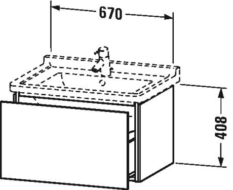 Duravit Wastafelmeubels L-Cube voor 030470 469x670x408mm