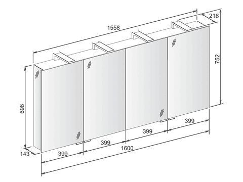 Spiegelkast Keuco Royal Universe 1600x750x143mm