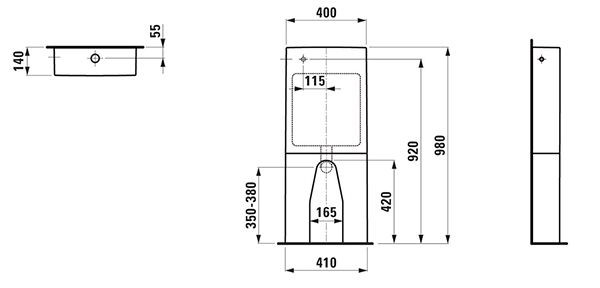 Duoblok Reservoir Laufen UNIVERSAL Mat Wit