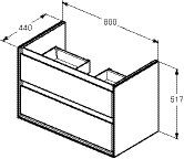 Ideal Standard Concept Air Wastafelmeubel 800 mm (E0819)