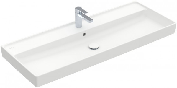 Villeroy & Boch Collaro meubelwastafel 120x47cm met overloop 1 kraangat ceramic+ stone white 4A33C5RW