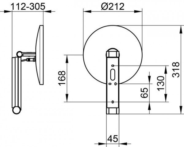 Scheerspiegel Met Licht Keuco Ilook_move wandmodel, rond/verlicht voor wandschakelaar Rvs