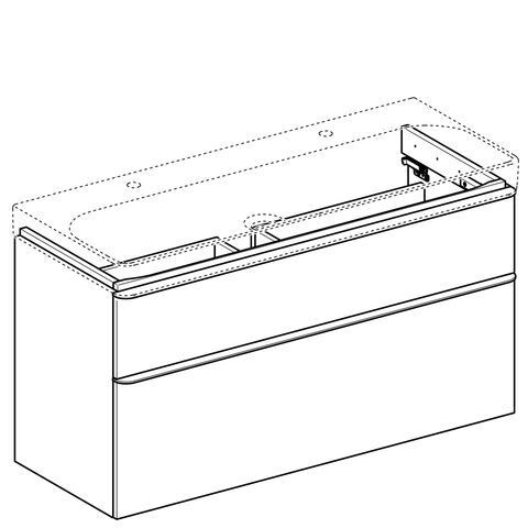 Geberit Smyle Square wastafelonderbouwkast m. 2 laden 118.4x61.7x47cm zandgrijs 500.355.jl.1