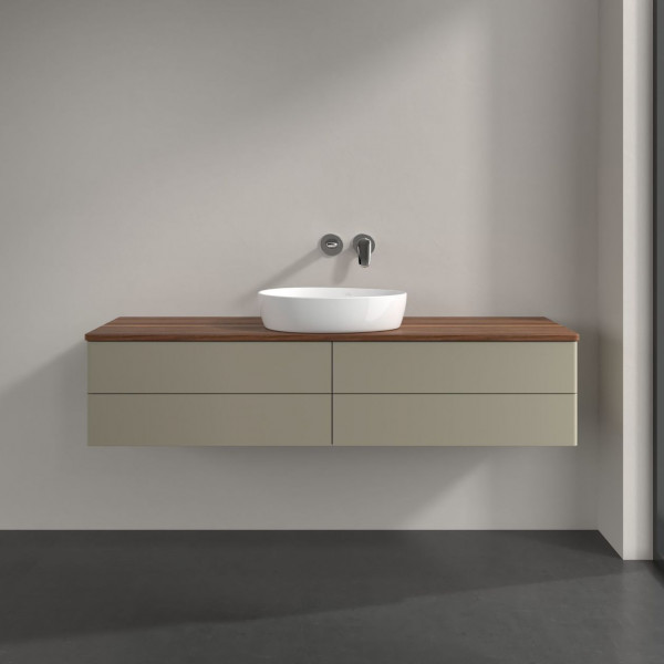 Wastafelmeubel Voor Opzet Waskom Villeroy en Boch Antao 1600x360x500mm Stone Grey Matt Lacquer/Wa...