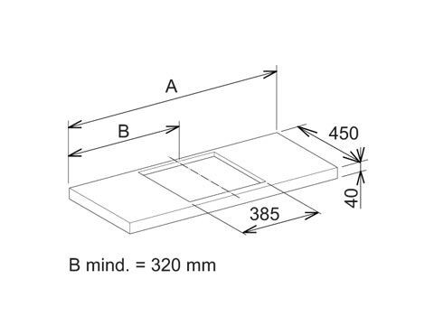 Wastafelblad Keuco Edition 11, 910-1200 mm Licht Eikenkleurig