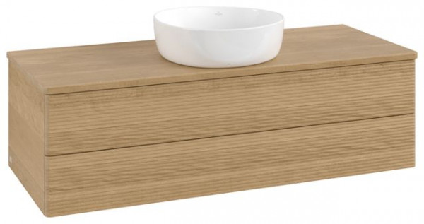 Wastafelmeubel Voor Opzet Waskom Villeroy en Boch Antao 1200x360x500mm Honey Oak