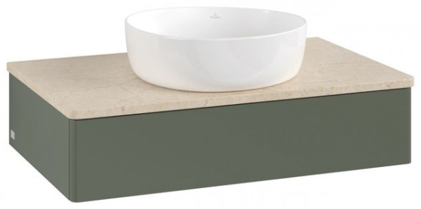 Wastafelmeubel Voor Opzet Waskom Villeroy en Boch Antao 1 lade 800x190x500mm Leaf Green Matt Lacq...