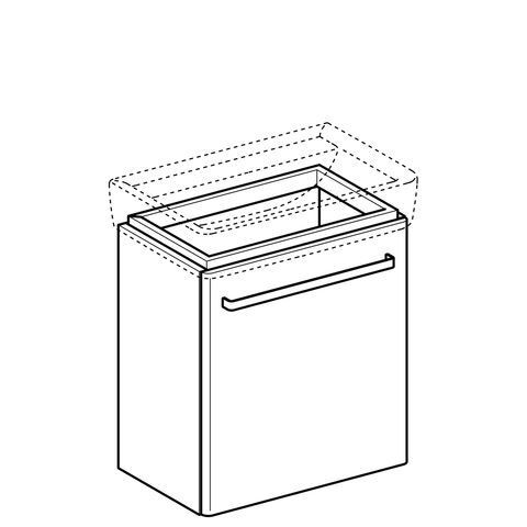 Geberit Renova Compact wastafelonderbouwkast 1 deur 55x60.4x36.7cm links/rechts lichtgrijs 862061000