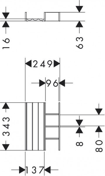 Hansgrohe IntraStoris Ladevak 480/475 1360/540 Xelu Natuurlijk Eiken