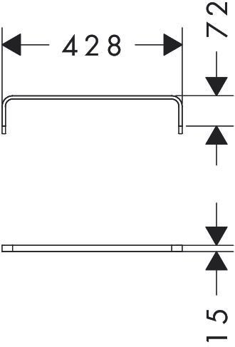 Handdoekenrek Hangend Hansgrohe Xelu Q voor meubels 430x90mm Zwart Mat