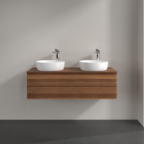 Dubbel Wastafelmeubel Villeroy en Boch Antao 1200x360x500mm Warm Walnut