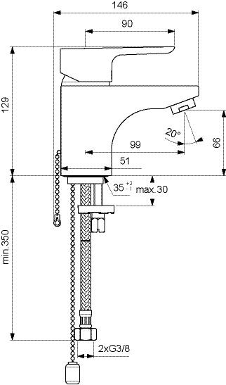 Inbouw Wastafelkraan Ideal Standard CeraPlan III Chroom B0702AA