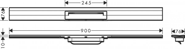 Douchegoot Hansgrohe RainDrain Flex 900mm snijdbaar Gepolijst Goud Optic