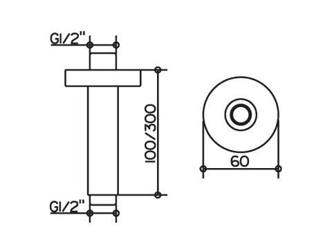 Douchearm Keuco Elegance Rond plafond 300 mm Chroom