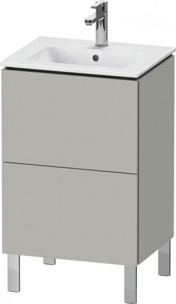 Meuble Pour Lavabo Encastrable Duravit L-Cube sur pied, 2 tiroirs 520mm Gris béton mat LC667100707