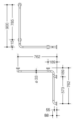 Hewi Badgreep Serie 801 voor douche 801.35.200