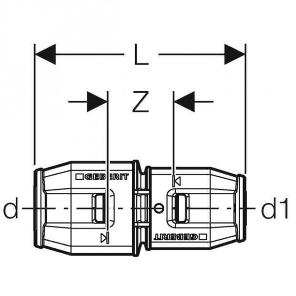Geberit Aansluiting buitendraad d50 PushFit