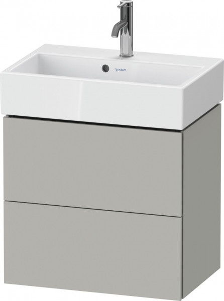 Meuble Pour Lavabo Encastrable Duravit L-Cube 2 tiroirs, pour Lavabo Vero Air 584mm Gris béton mat LC621900707