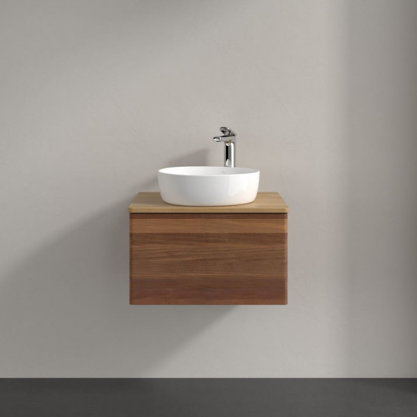 Wastafelmeubel Voor Opzet Waskom Villeroy en Boch Antao 600x360x500mm Warm Walnut/Honey Oak