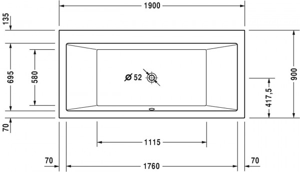 Duravit Whirlpool Rechthoekig Vero (760136000)