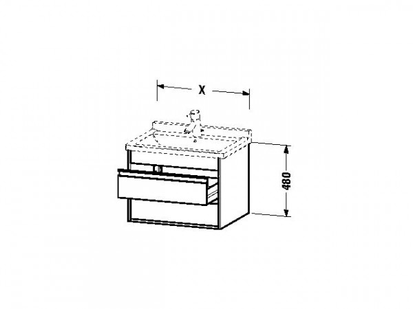 Duravit Ketho Wastafelonderkast 65x45.5x48cm Standaard greep met softclose spaanplaat Basalt Mat KT664304343