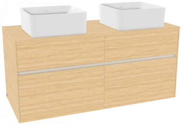 Dubbel Wastafelmeubel Villeroy en Boch Collaro 4 laden voor 2 wasbakken 1200mm Nordic Oak