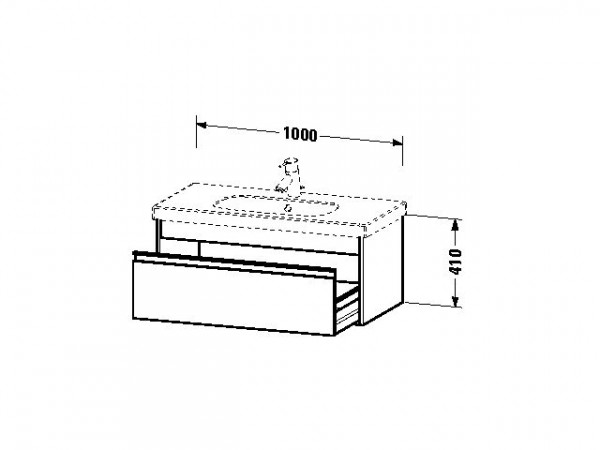 Duravit Ketho Wastafelonderkast 100x45.5x41cm 1 lade Standaard greep met softclose spaanplaat wit Mat KT666801818