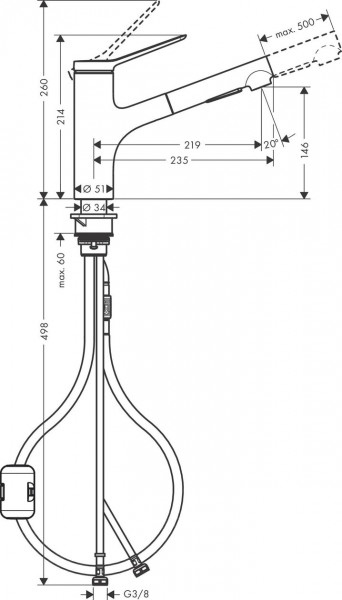 Hansgrohe Zesis keukenkraan 150 2jet chroom 74820000