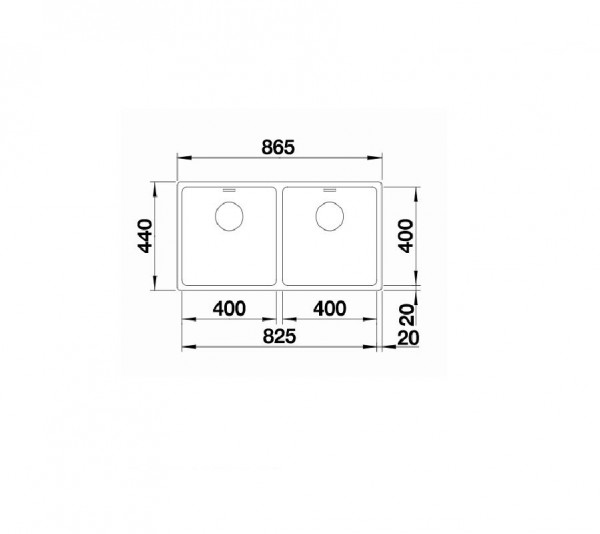 Blanco Inbouw Spoelbak Andano 400/400-U (522987)