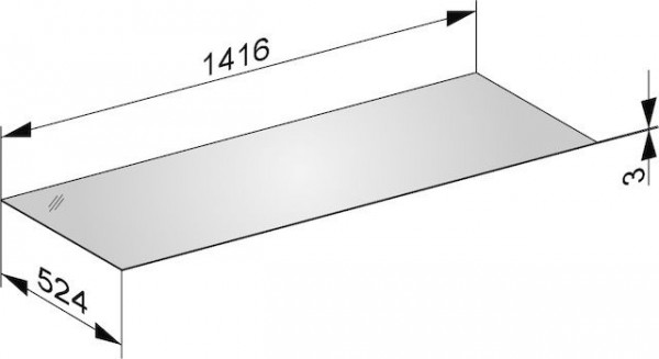 Wastafelblad Keuco Edition 11, 1416 mm Satijnen Kasjmier