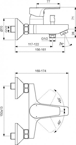 Thermostatische Mengkraan Bad Douche Ideal Standard CERAFINE D met omkeerventiel Chroom