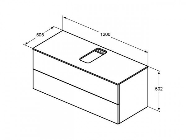 Ideal Standard ADAPTO Bovenste Ladefront voor badmeubel 1200mm