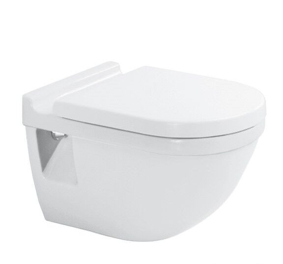 WC Suspendu Duravit Starck 3 sortie horizontale Blanc Hygiene Glaze fond plat