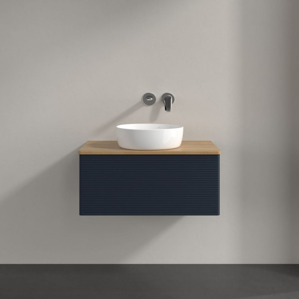 Wastafelmeubel Voor Opzet Waskom Villeroy en Boch Antao 800x360x500mm Midnight Blue Matt Lacquer/...