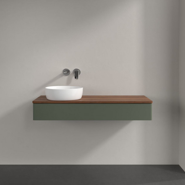 Wastafelmeubel Voor Opzet Waskom Villeroy en Boch Antao 1200x190x500mm Leaf Green Matt Lacquer/Wa...